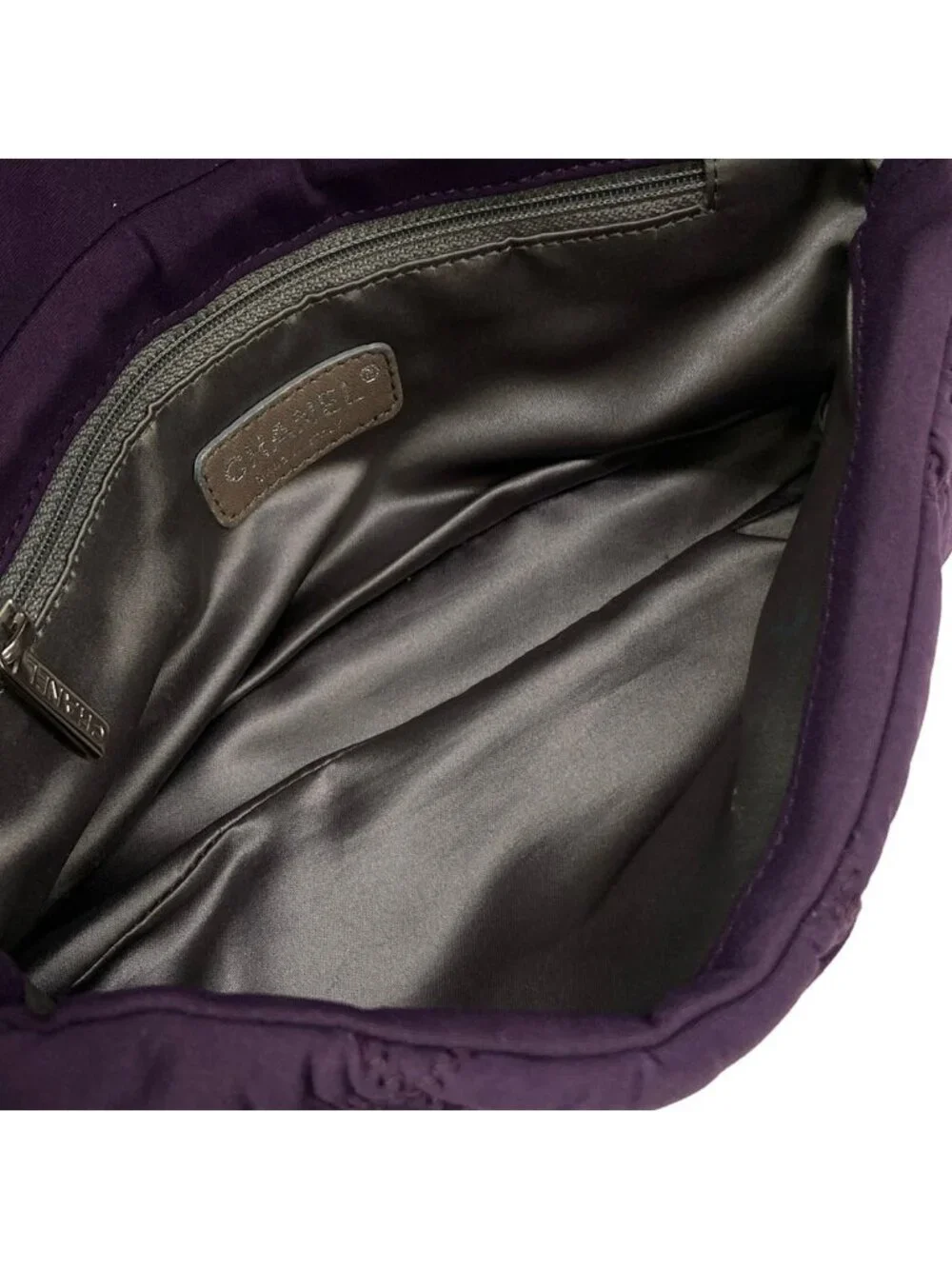 Chanel Shoulder Bag Bubble Quilt Purple Flap Chain Silver